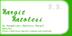 margit matolcsi business card